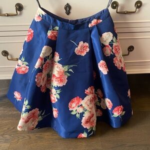 Sherri Hill Blue Floral A-Line Skirt